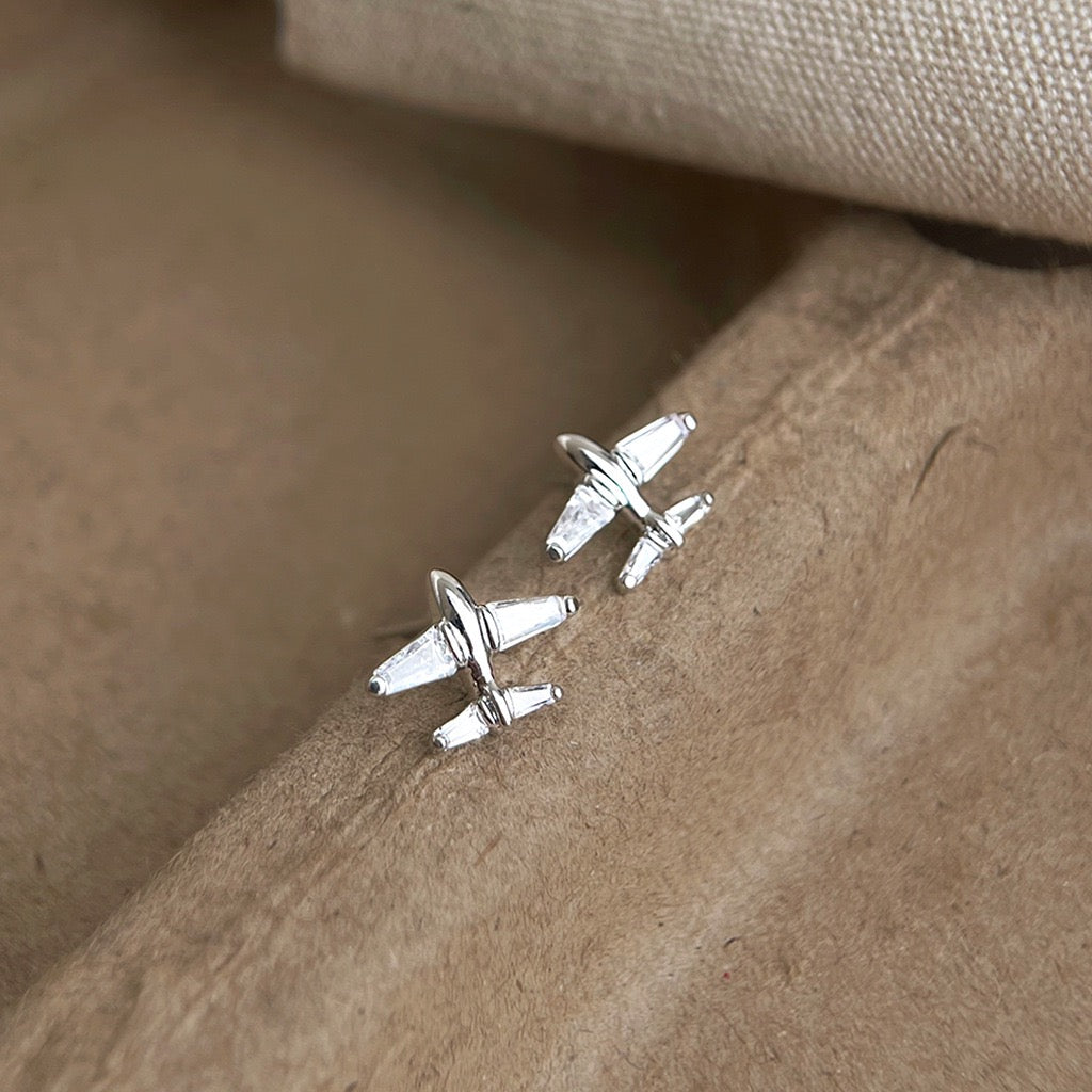 Mini Airplane Stud Earrings