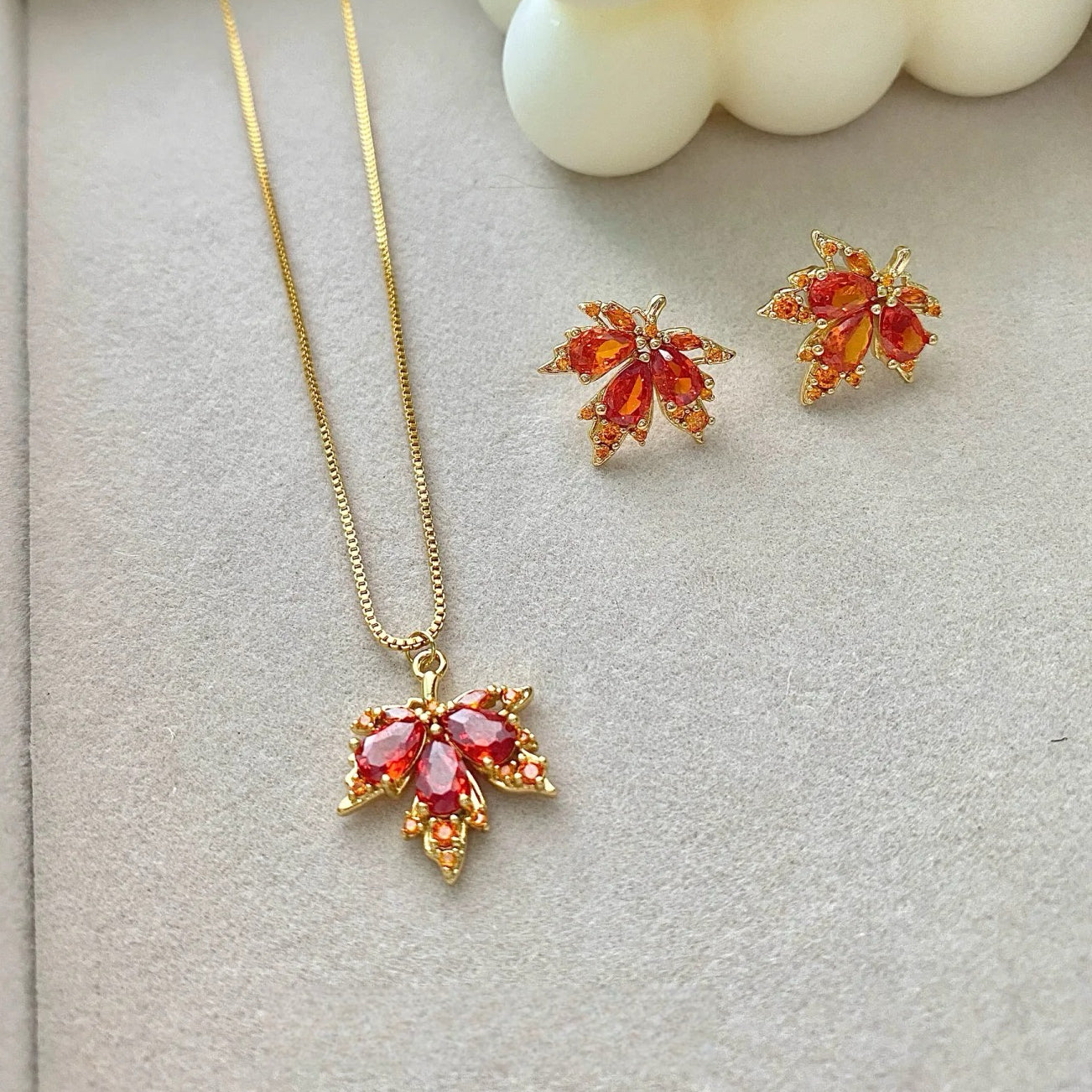 Red Maple Sparkle Necklace