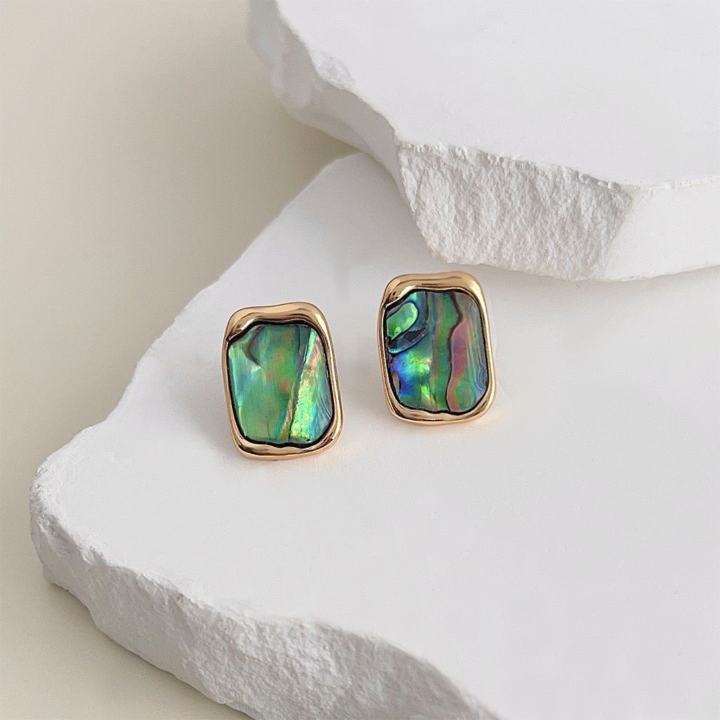 Abalone Geometric Studs