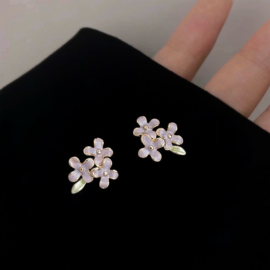 Hydrangea Enamel Studs