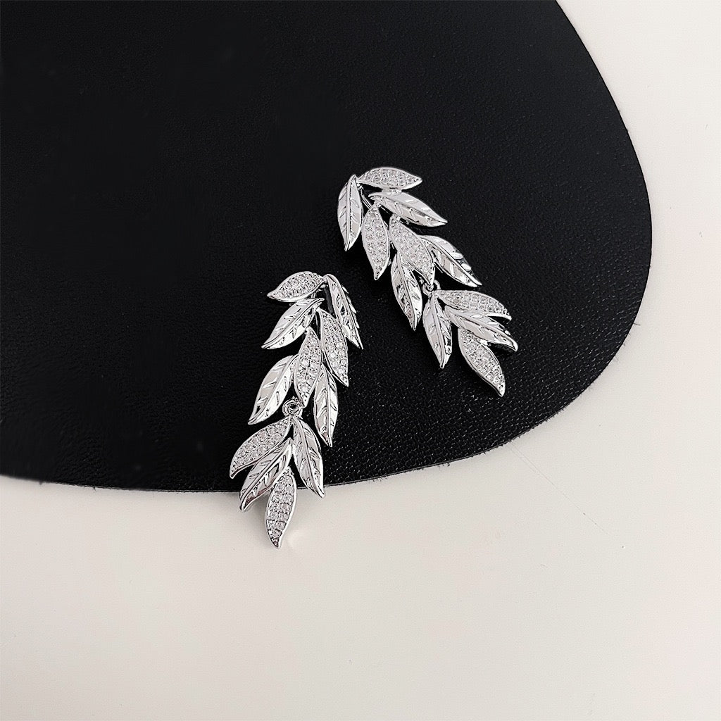 Frosted Willow Leaf Earrings
