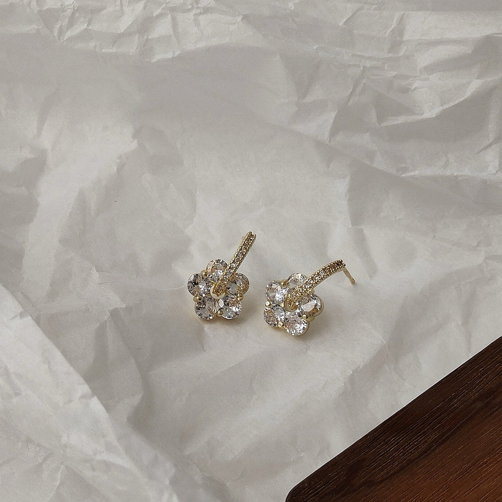 Crystal Bloom Mini Hoops