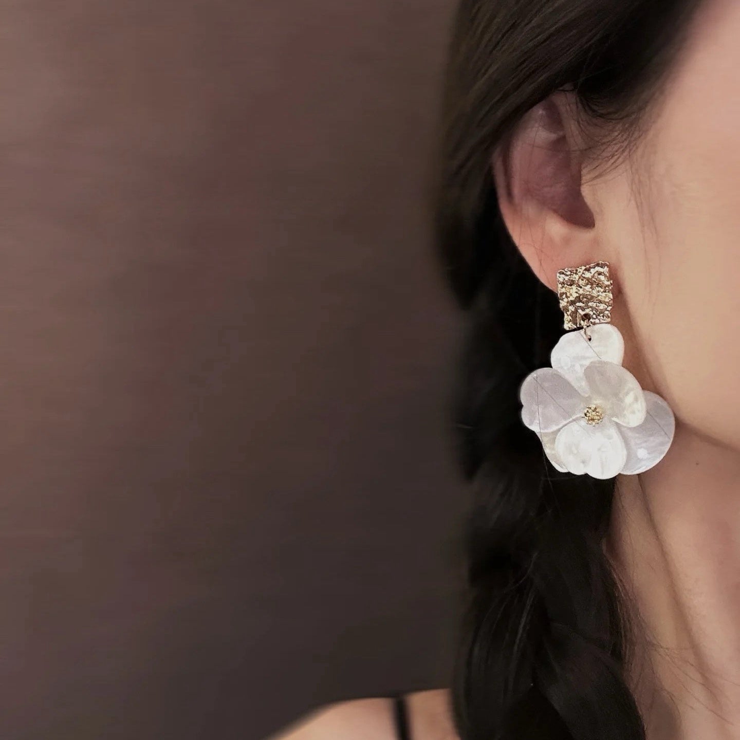 Ivory Jasmine Drop Earrings