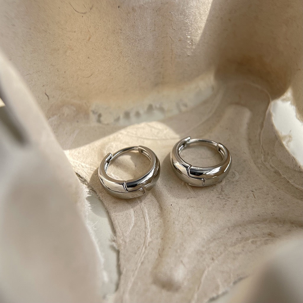 Minimalist Silver Huggie Hoops