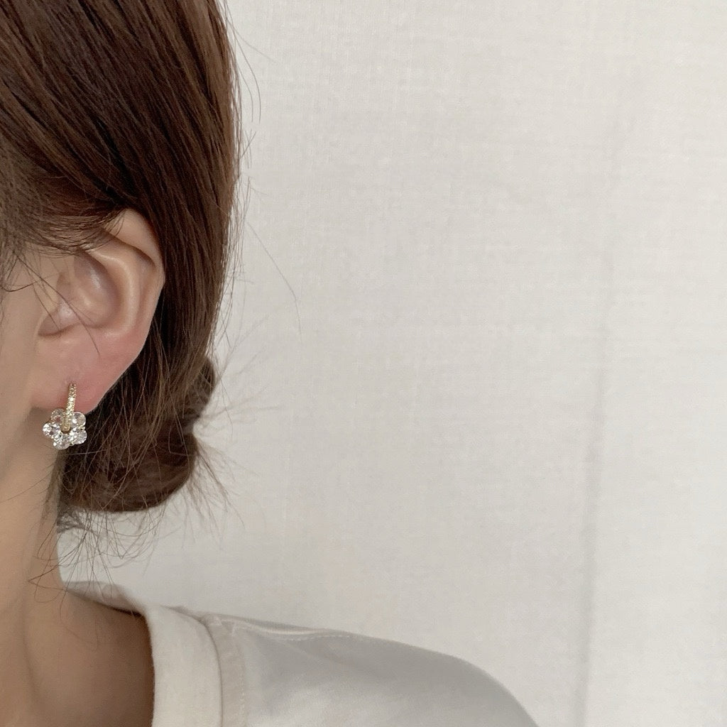 Crystal Bloom Mini Hoops