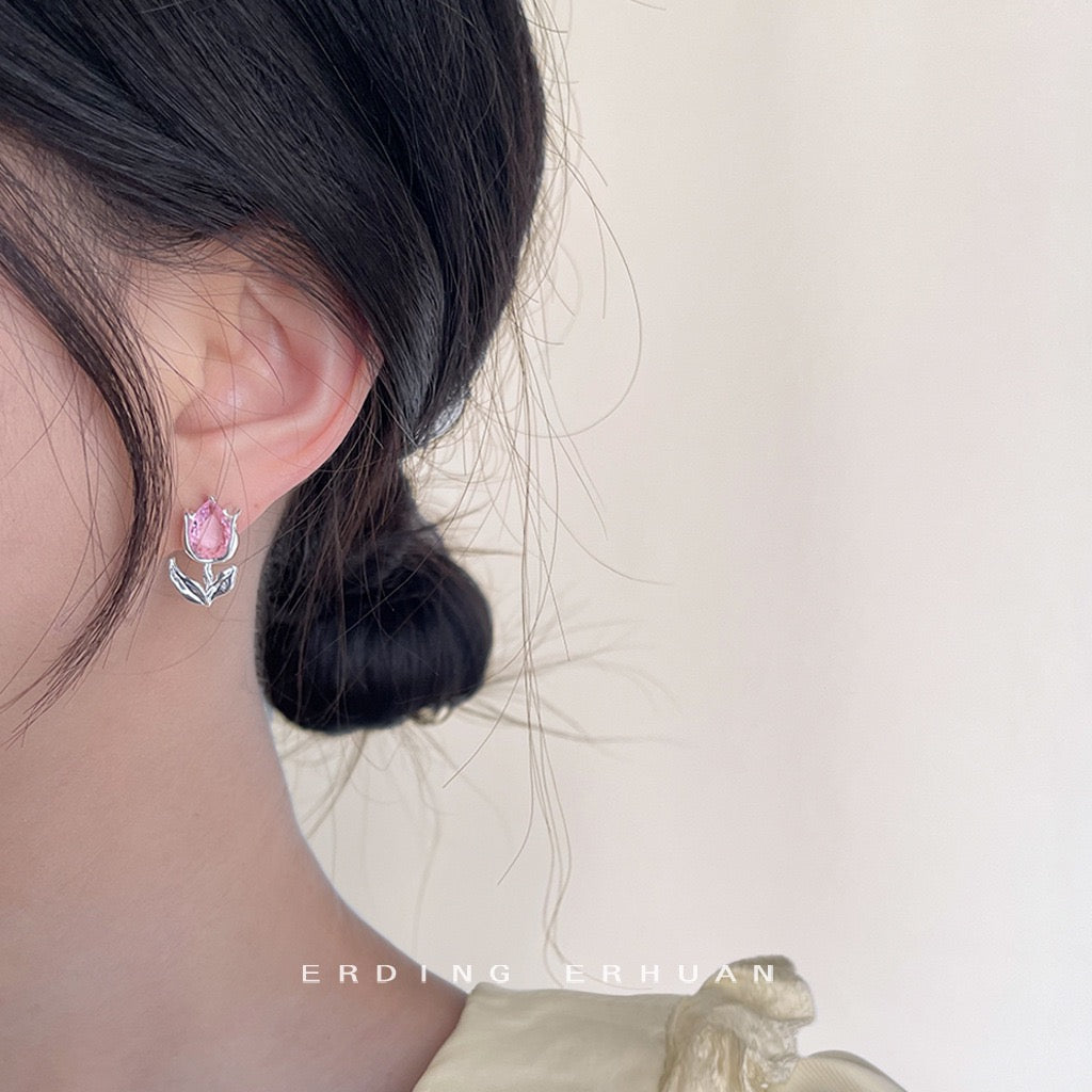 Tulip Bloom Earrings | Garden-Inspired Sparkle