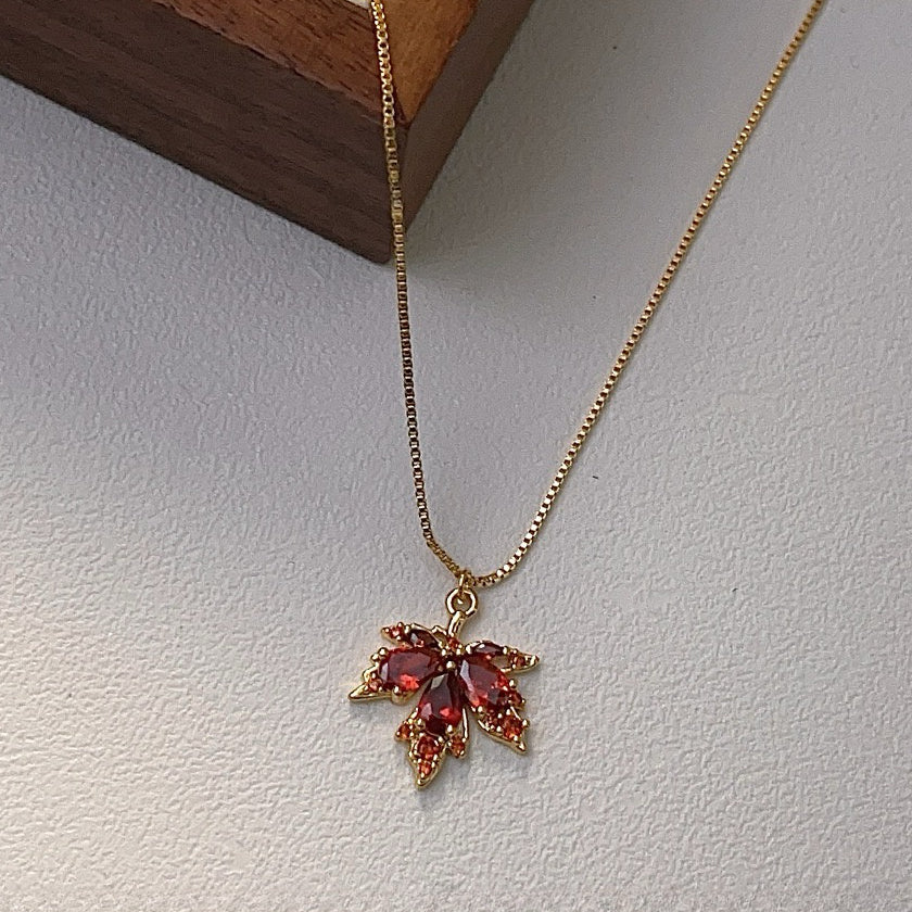 Red Maple Sparkle Necklace