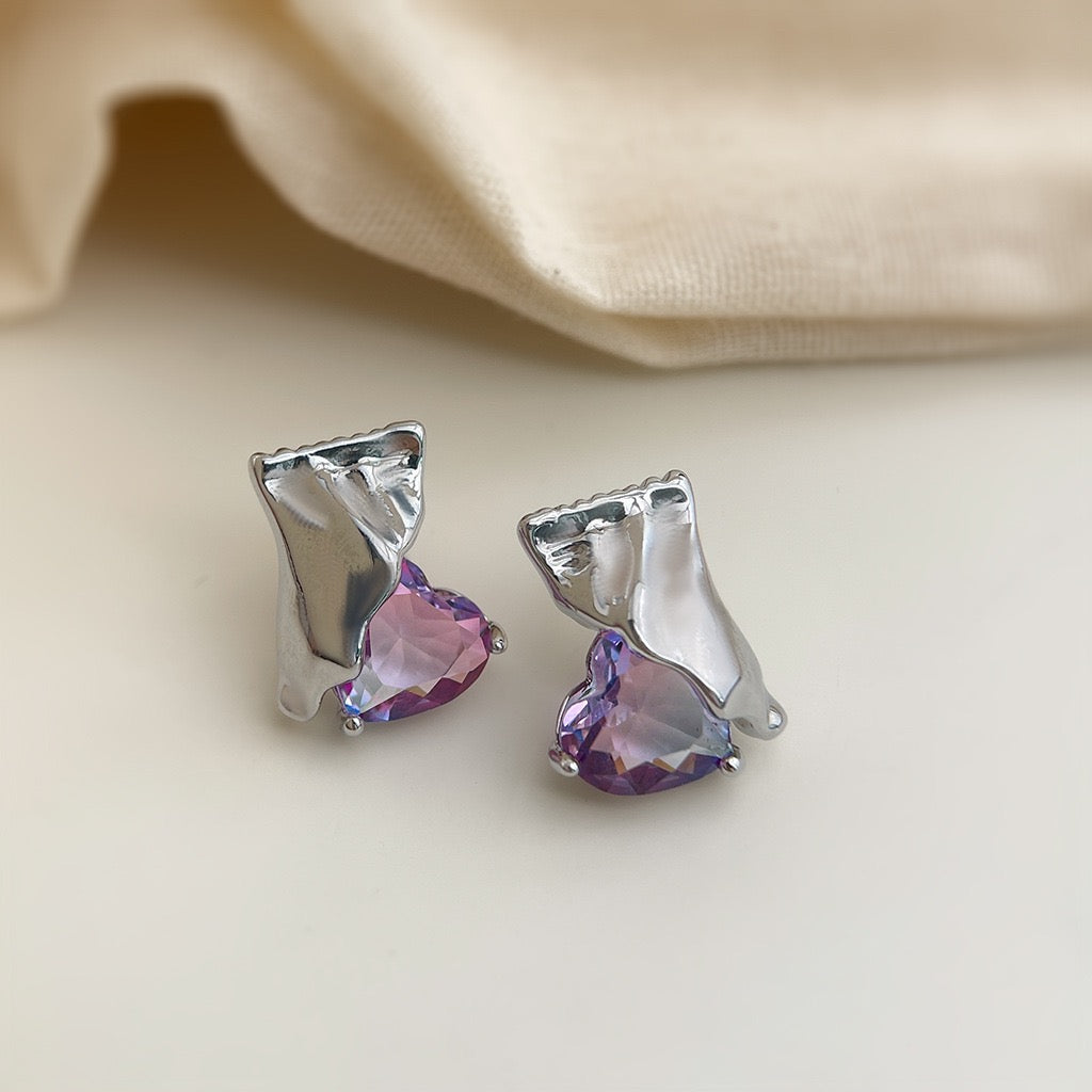 Candy Heart Draped Studs