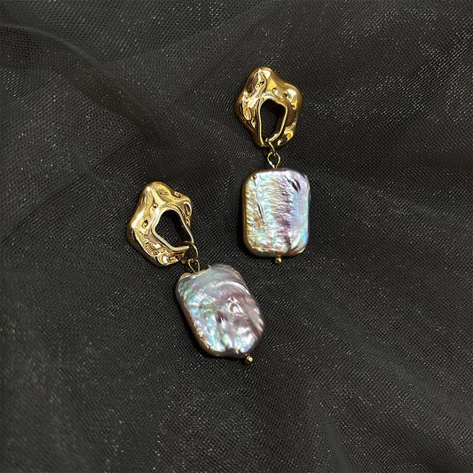 Baroque Rectangle Pearl Drops