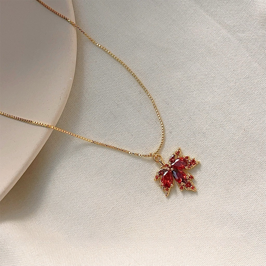 Red Maple Sparkle Necklace