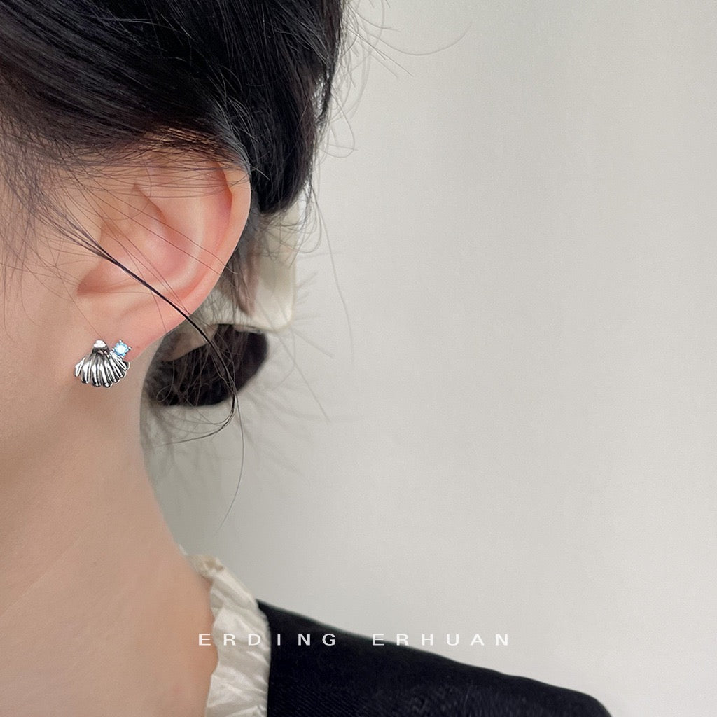 Silver Shell & Starfish Earrings | Ocean Sparkle Duo