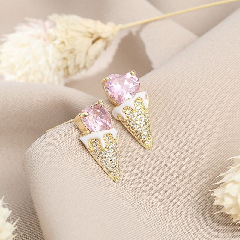 Sweetheart Ice Cream Cone Earrings