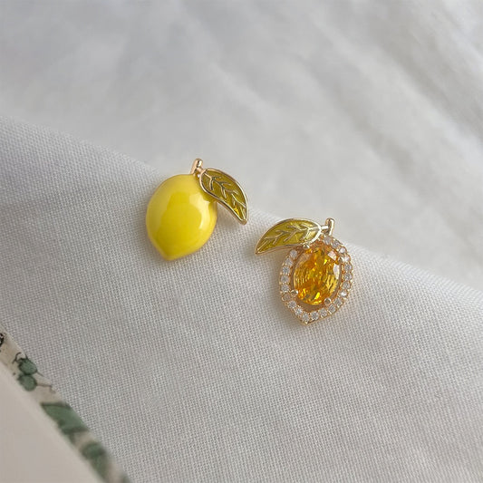 Lemon Gem & Glossy Lemon Studs