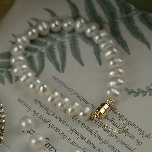 Natural Freshwater Pearl Bracelet | Magnetic Clasp