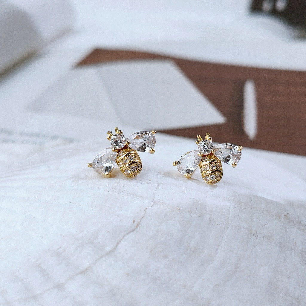 Crystal Bee Studs