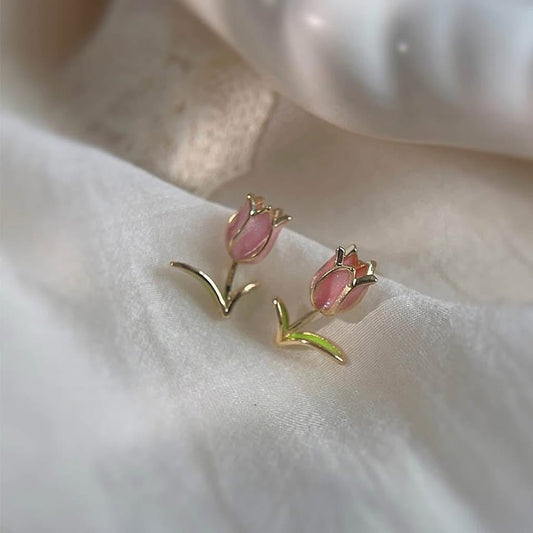 Tulip Blossom Enamel Studs