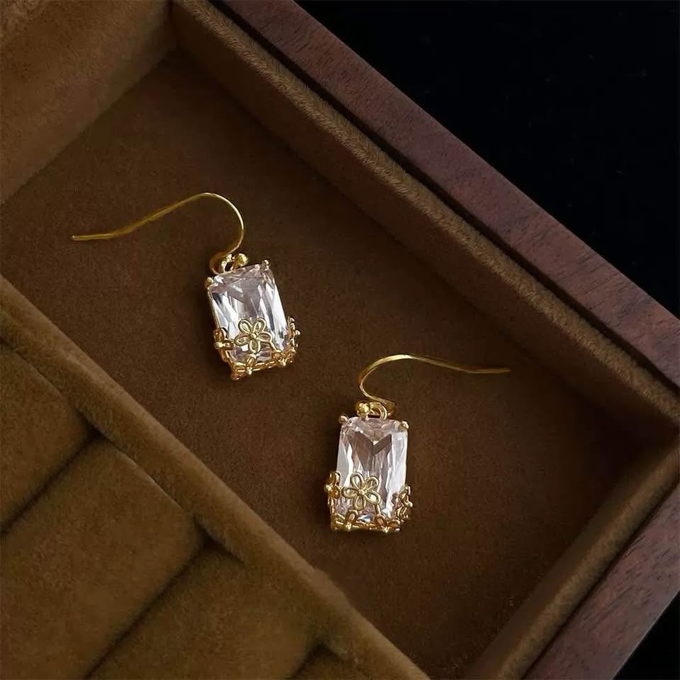 Crystal Bloom Drop Earrings