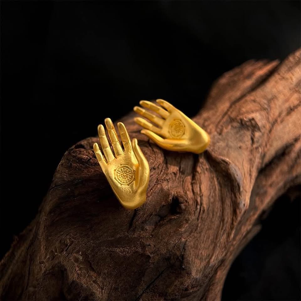 Golden Palm Earrings | Hand of Blessing