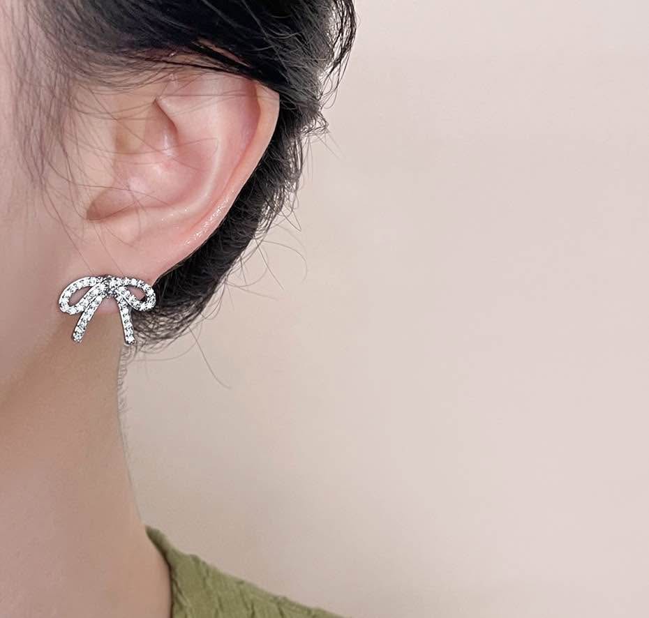 Bow Sparkle Stud Earrings