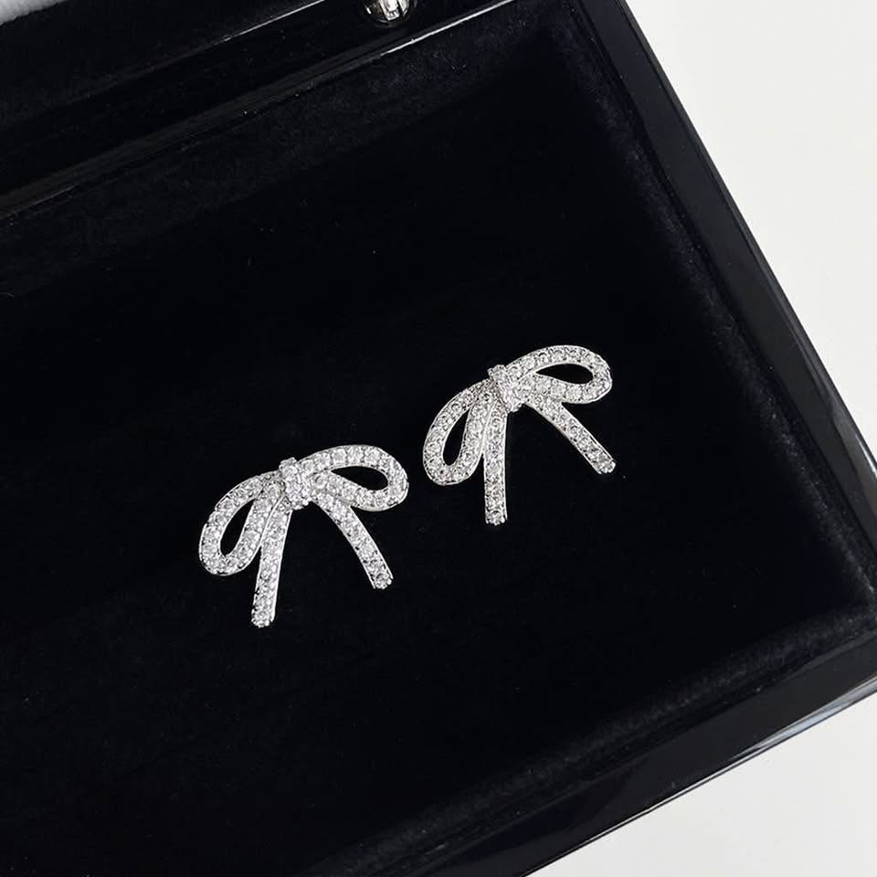 Bow Sparkle Stud Earrings