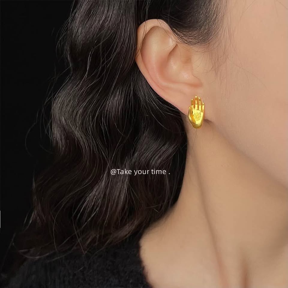 Golden Palm Earrings | Hand of Blessing