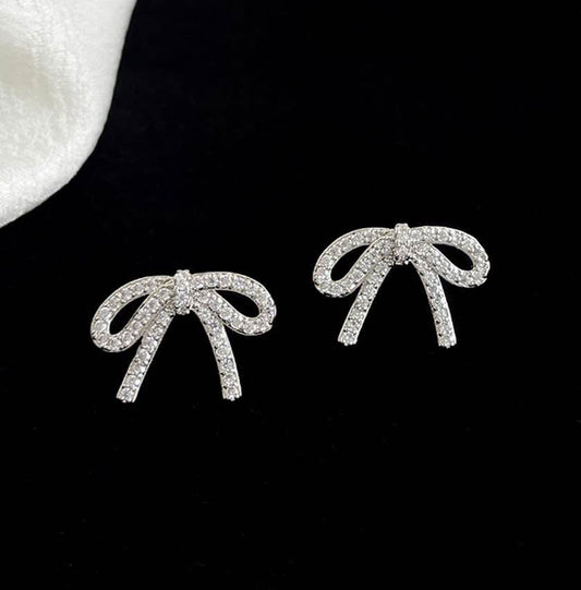 Bow Sparkle Stud Earrings