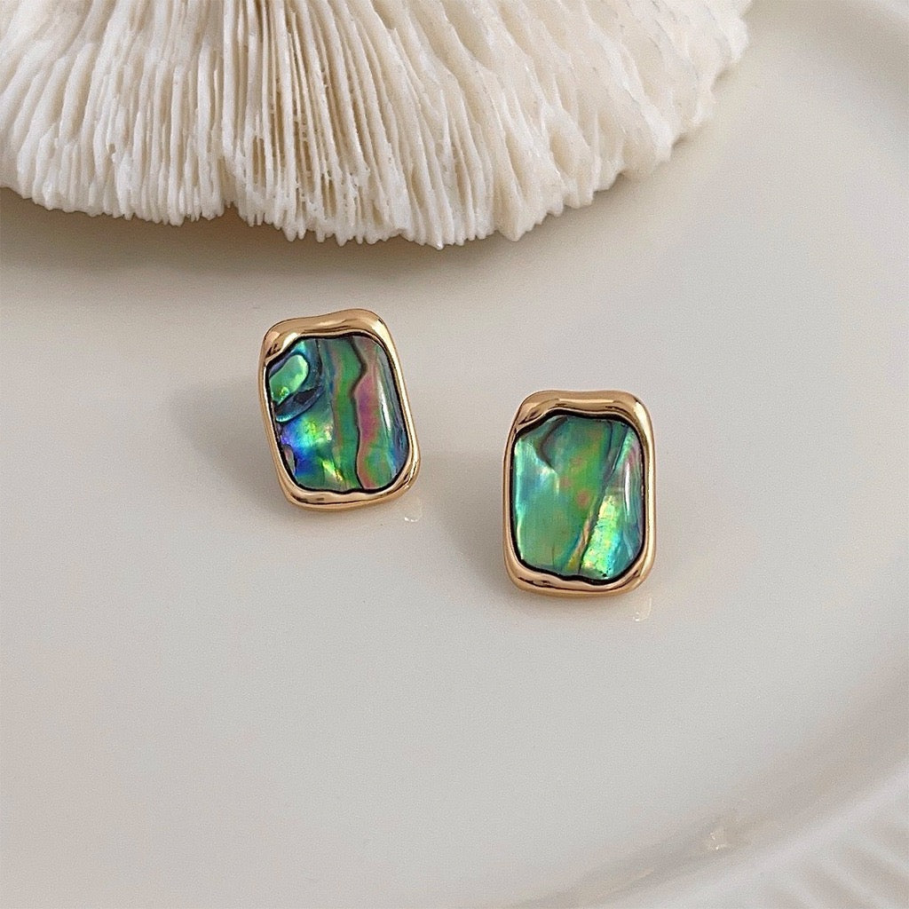 Abalone Geometric Studs