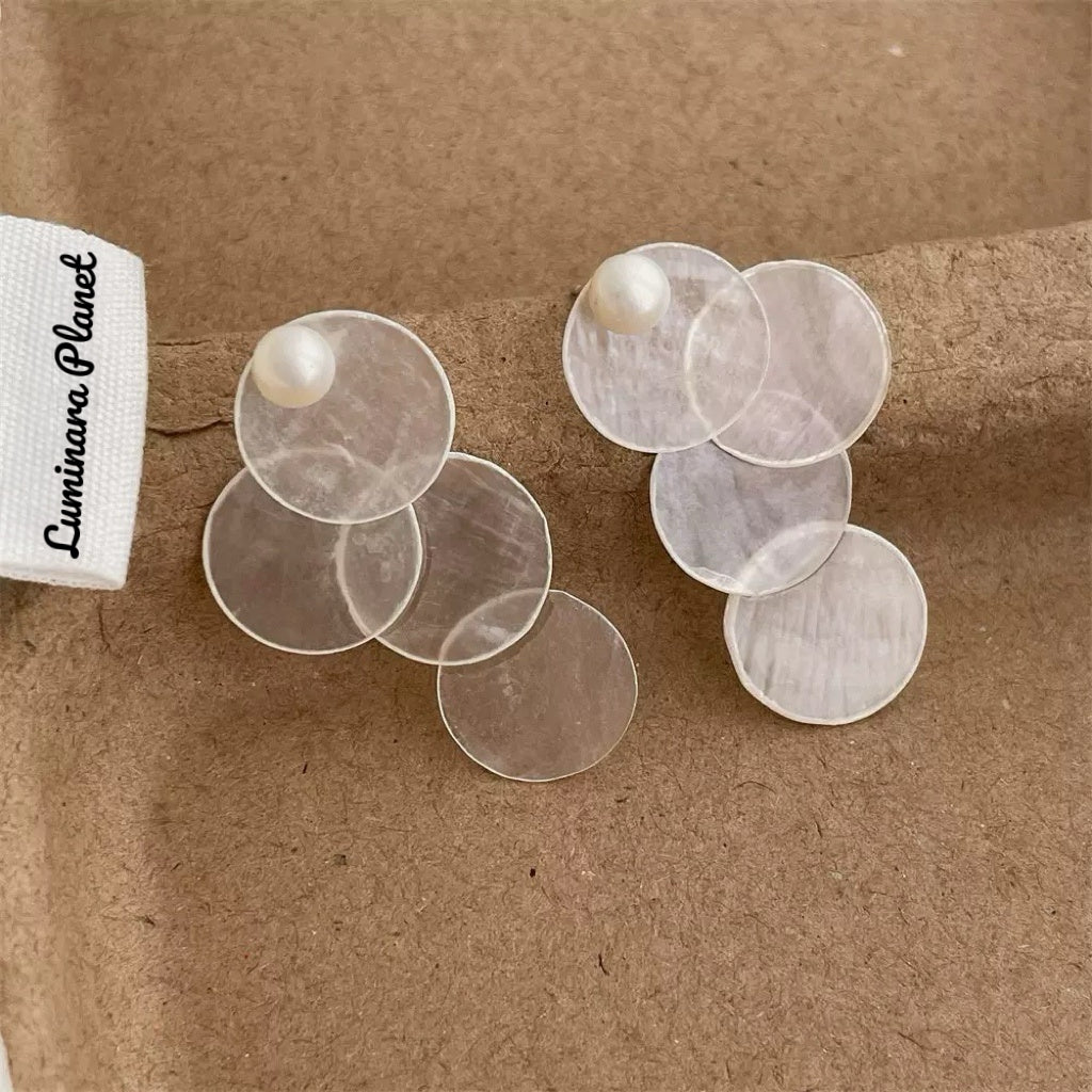 Mother-of-Pearl Cascade Earrings with Freshwater Pearl Accent