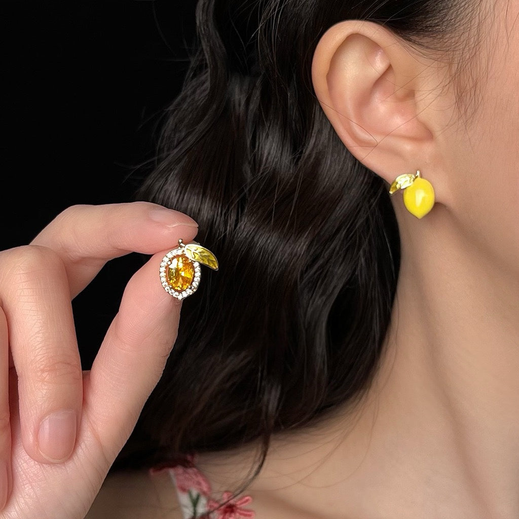 Lemon Gem & Glossy Lemon Studs