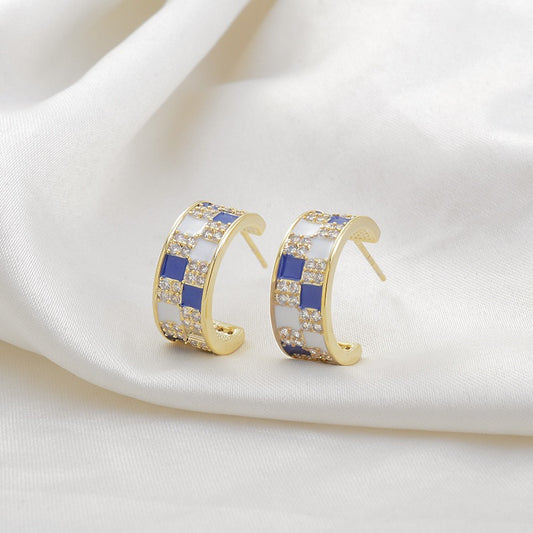 Chessboard Hoop Earrings