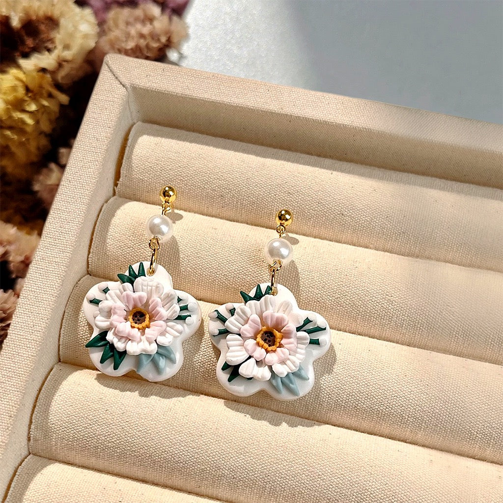 Spring Bloom Polymer Clay Earrings