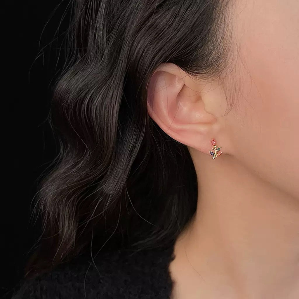 Mini Colorful Leaf Earrings | Garden Gems