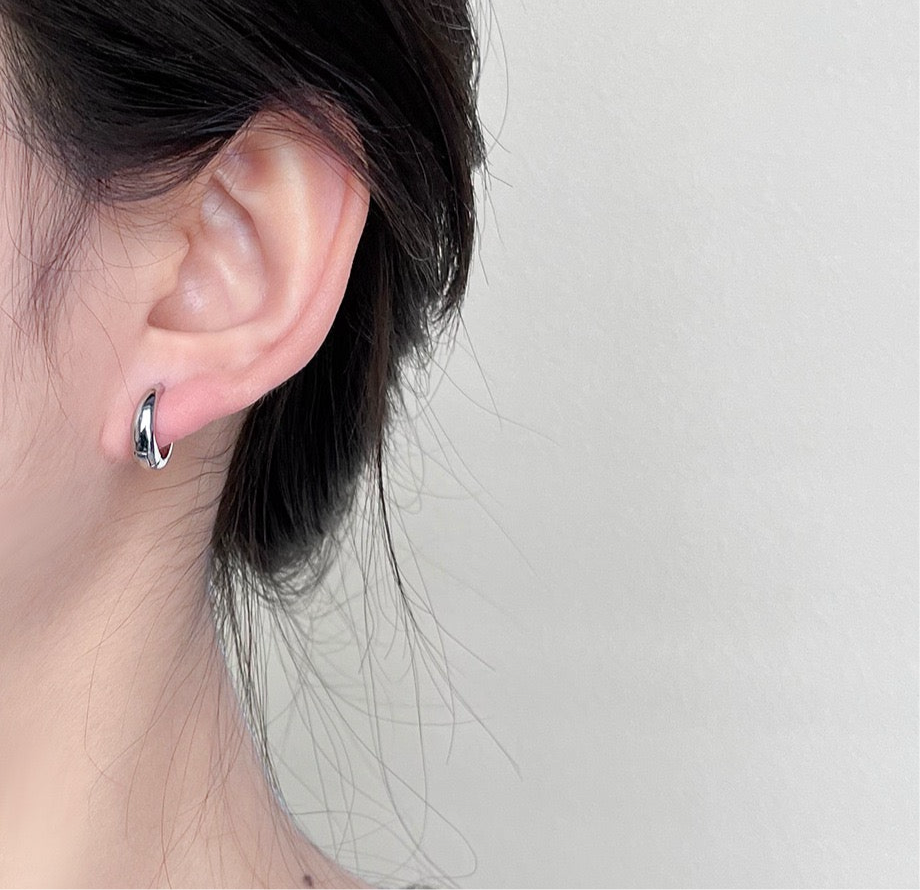 Minimalist Silver Huggie Hoops