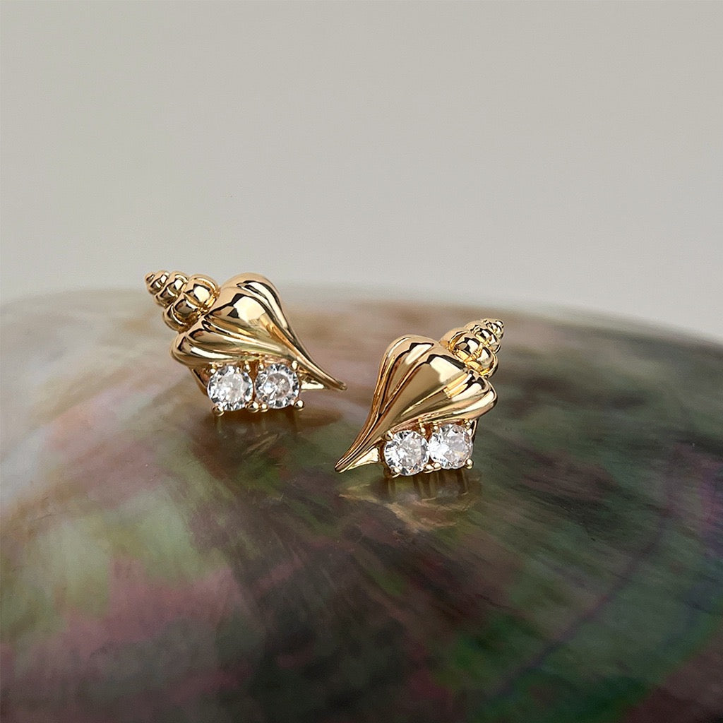 Seashell Sparkle Studs