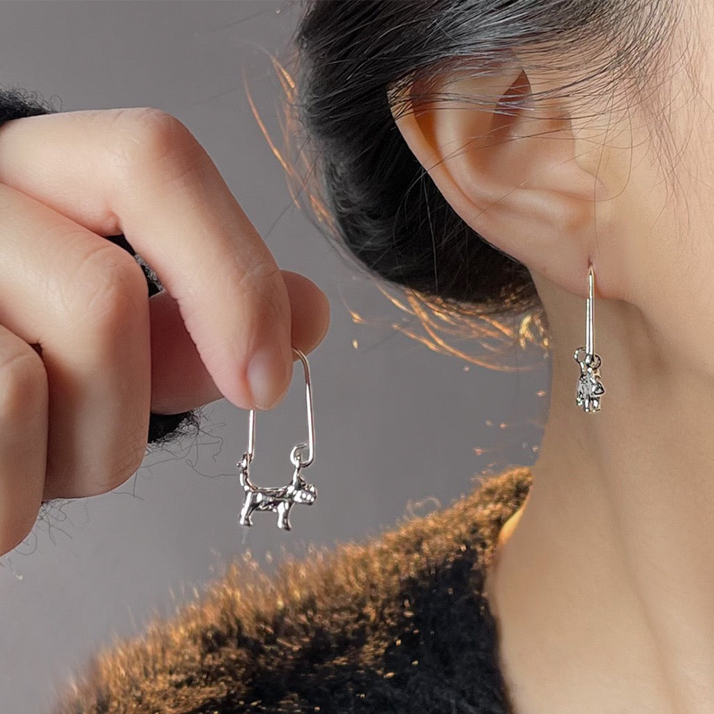 Schnauzer Stroll Drop Earrings