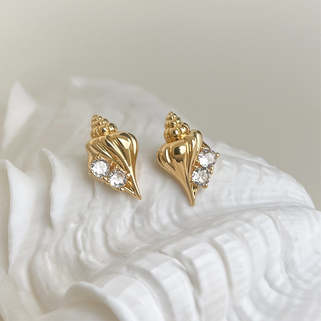 Seashell Sparkle Studs