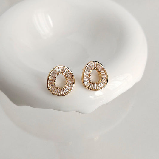 Crystal Oval Studs