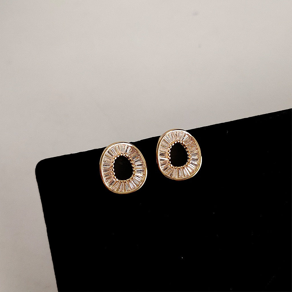 Crystal Oval Studs