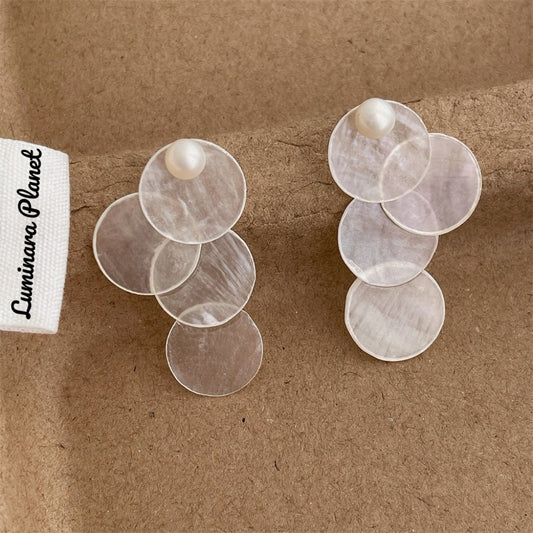 Mother-of-Pearl Cascade Earrings with Freshwater Pearl Accent