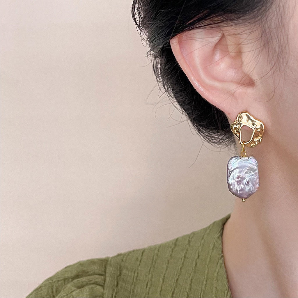 Baroque Rectangle Pearl Drops