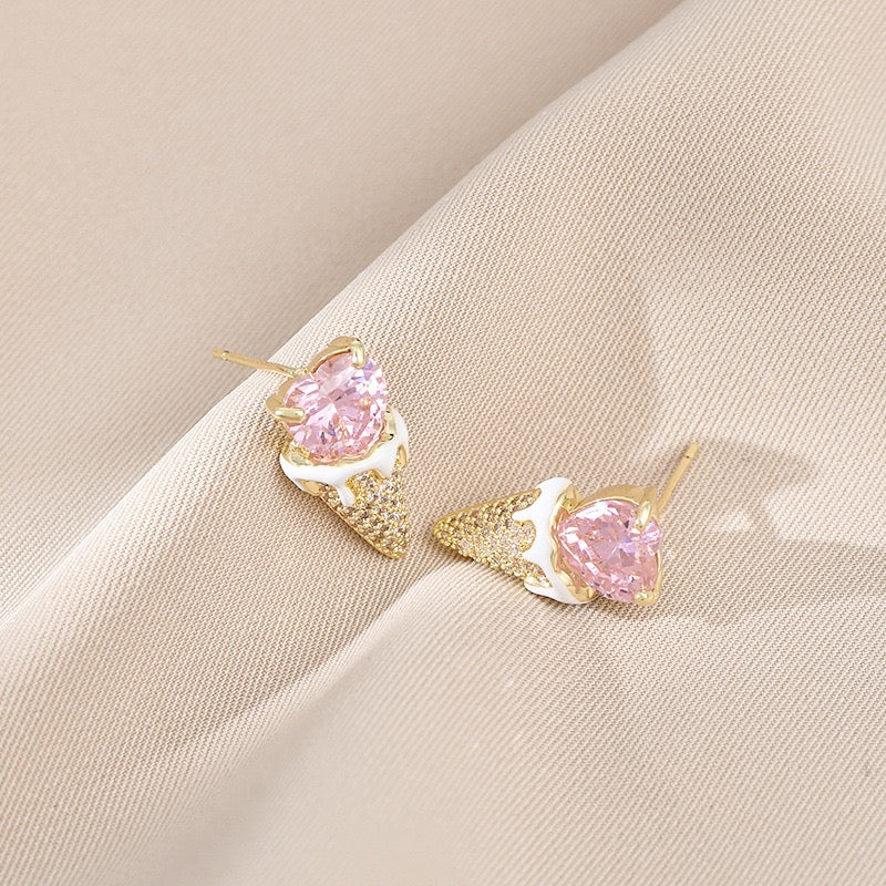 Sweetheart Ice Cream Cone Earrings