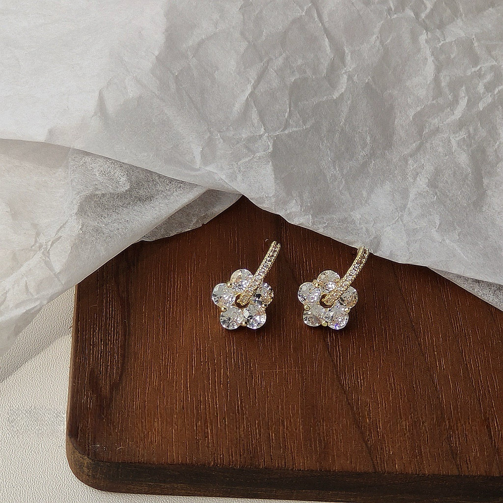 Crystal Bloom Mini Hoops