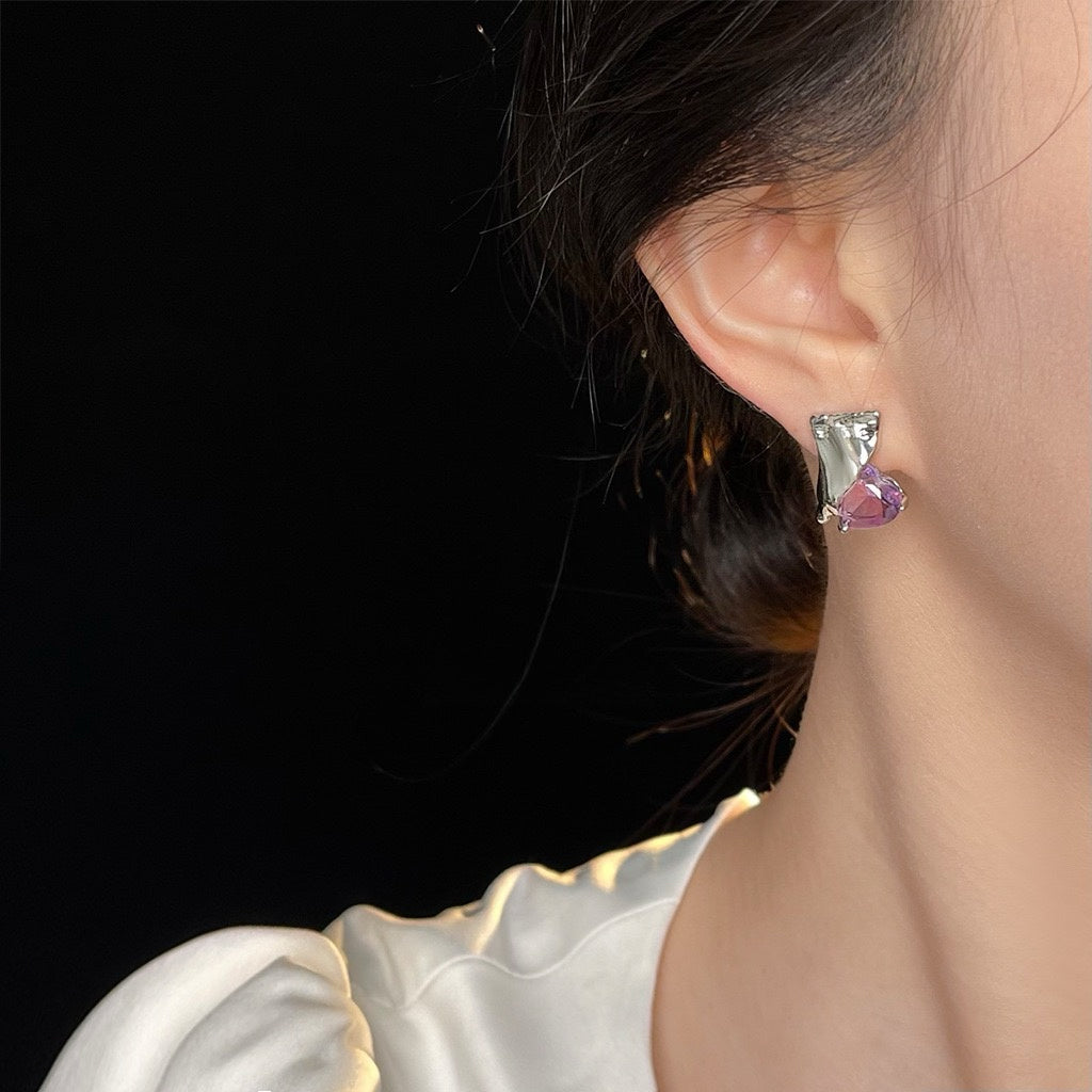 Candy Heart Draped Studs