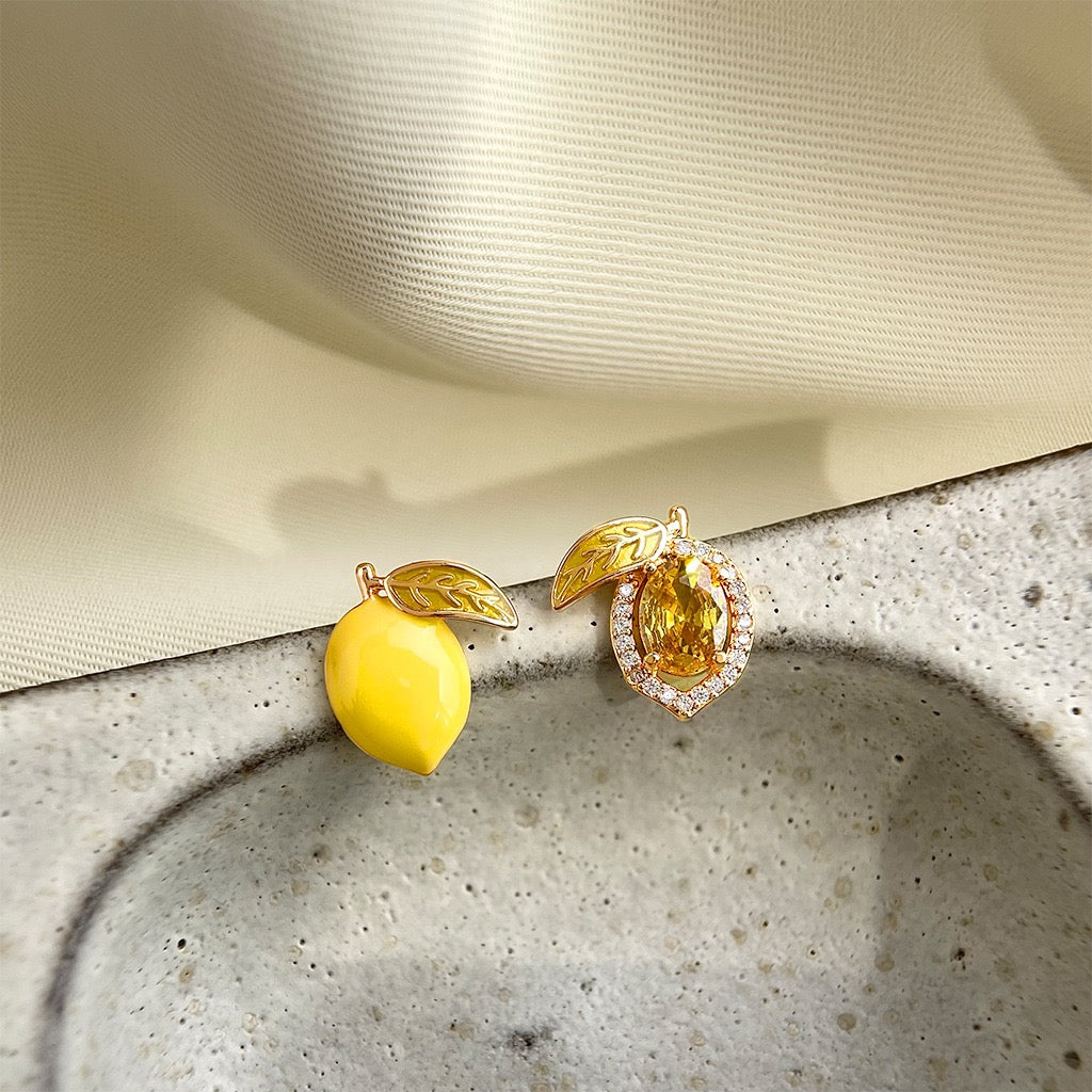 Lemon Gem & Glossy Lemon Studs