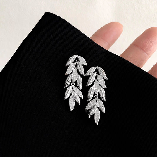 Frosted Willow Leaf Earrings