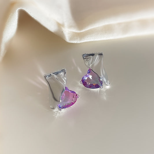 Candy Heart Draped Studs