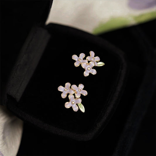 Hydrangea Enamel Studs