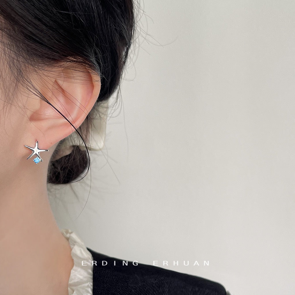 Silver Shell & Starfish Earrings | Ocean Sparkle Duo