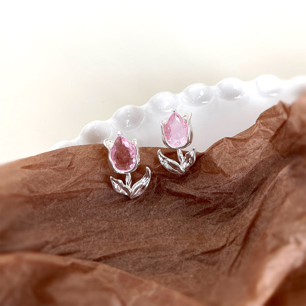 Tulip Bloom Earrings | Garden-Inspired Sparkle