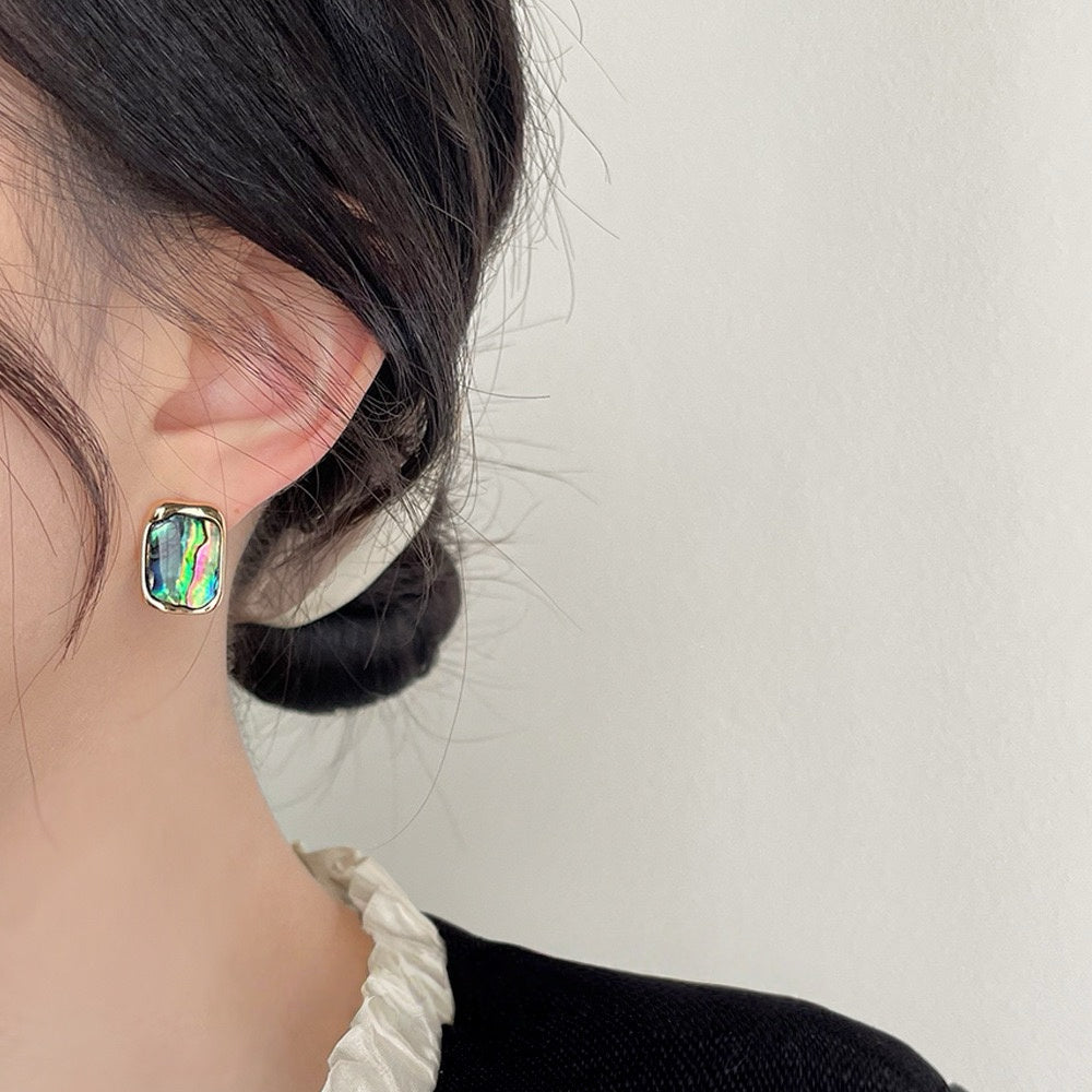 Abalone Geometric Studs